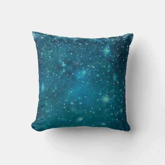 青い宇宙の星空 クッション (正面)