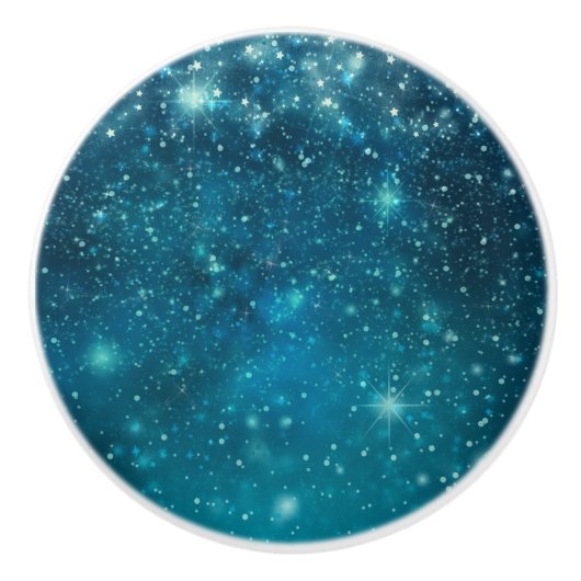 青い宇宙の星空 セラミックノブ (正面)