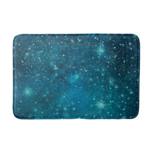 青い宇宙の星空 バスマット