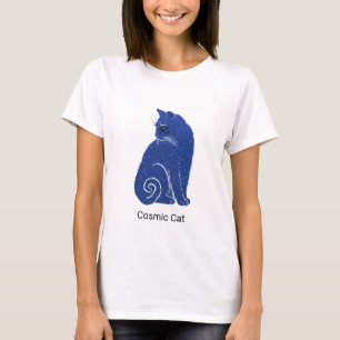 青い宇宙の猫 Tシャツ