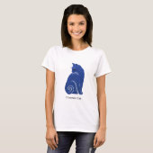 青い宇宙の猫 Tシャツ (正面フル)
