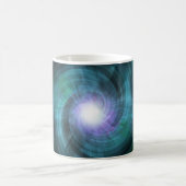 青い宇宙回転 コーヒーマグカップ (中央)