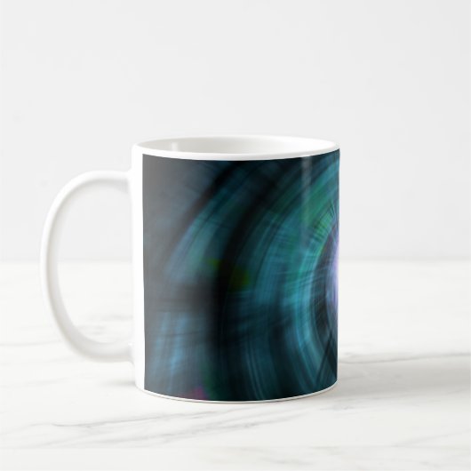 青い宇宙回転 コーヒーマグカップ (左)