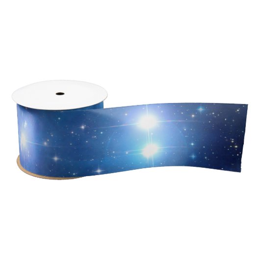 青い宇宙星 + あなたのアイディア サテンリボン (リール)
