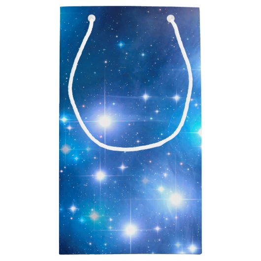 青い宇宙星 + あなたのアイディア スモールペーパーバッグ (裏面)