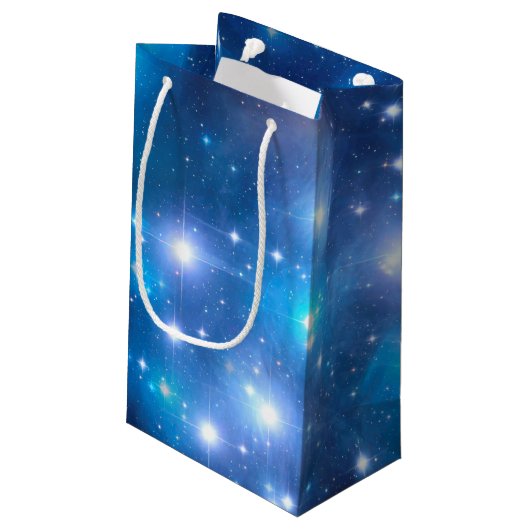 青い宇宙星 + あなたのアイディア スモールペーパーバッグ (裏面アングル)