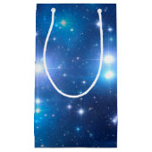 青い宇宙星 + あなたのアイディア スモールペーパーバッグ (正面)