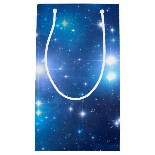 青い宇宙星 + あなたのアイディア スモールペーパーバッグ (正面)