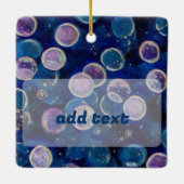 青い宇宙球体 セラミックオーナメント (裏面)