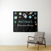 青い宇宙飛行士の外宇宙誕生日バックドロップ タペストリー (インサイチュ(横))