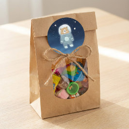 青い宇宙飛行士クマ宇宙ベビーシャワー ラウンドシール