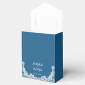 青い宗教のテントの上の結婚白いレース フェイバーボックス (オープン)