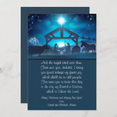 青い宗教出生5 x 7クリスマスカード シーズンカード (正面/裏面)