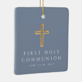 青い宗教十字第1聖体写真 セラミックオーナメント (右)