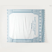 青い定年パーティーの写真用背景 タペストリー (正面(横))