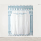 青い定年パーティーの写真用背景 タペストリー (正面)