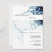 青い宛先航海のブライダルシャワー 招待状 (正面)