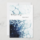 青い宛先航海の花婿介添人の提案 招待状 (正面)