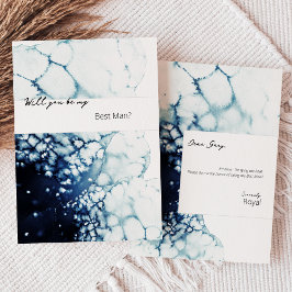 青い宛先航海の花婿介添人の提案 招待状