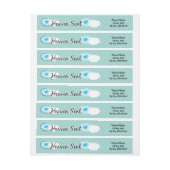 青い宛名ラベルのまわりの天国によって送られる覆い ラップアラウンドラベル (シート)