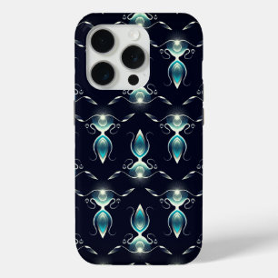 青い宝石の輝く光を纏ったクラシックなルック iPhone 15 PROケース
