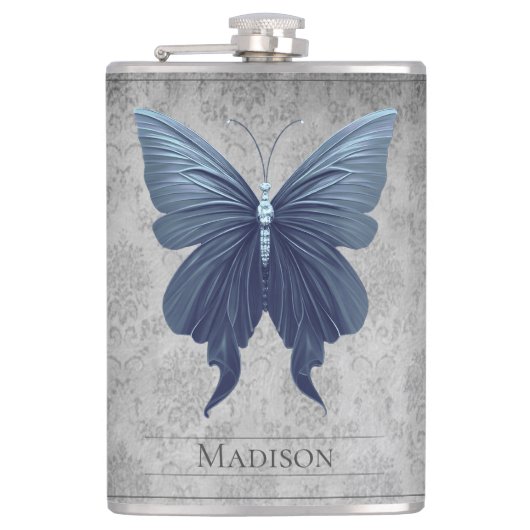 青い宝石を付けた蝶フラスコ フラスク (正面)