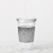 青い宝石を付けた蝶 アクリルタンブラー (左)