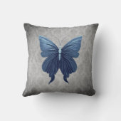 青い宝石を付けた蝶 クッション (裏面)