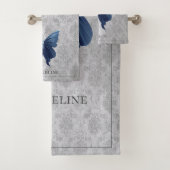 青い宝石を付けた蝶 バスタオルセット (インサイチュ)