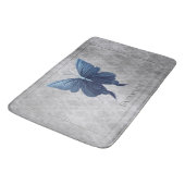 青い宝石を付けた蝶 バスマット (アングル)