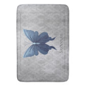 青い宝石を付けた蝶 バスマット (正面縦)