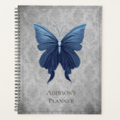青い宝石を付けた蝶 プランナー手帳 (正面)
