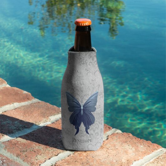 青い宝石を付けた蝶 ボトルクーラー (インサイチュ プール)