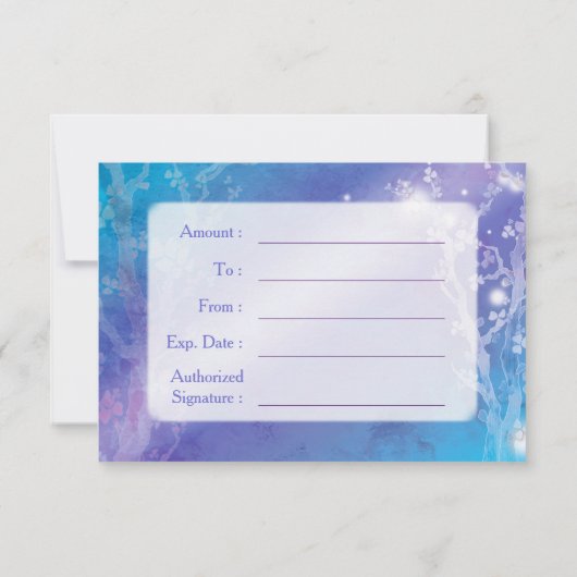 青い宝石樹ビジネスギフト証明書 (裏面)