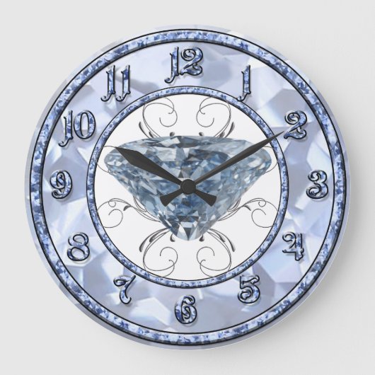 青い宝石 ラージ壁時計 (正面)