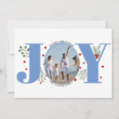 青い実りのクリスマス写真「JOY」 シーズンカード (正面)