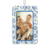 青い家族の両側の同じカスタム写真車 カーエアーフレッシュナー (裏面)