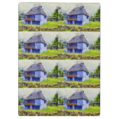 青い家絵画 クリップボード (裏面)