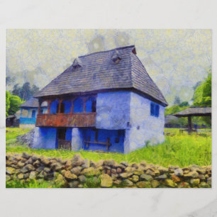 青い家絵画 チラシ