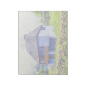 青い家絵画 ノートパッド (回転)