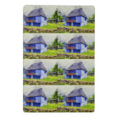 青い家絵画 ミニクリップボード (裏面)
