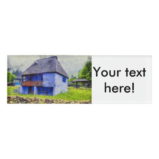 青い家絵画 名札 (正面)