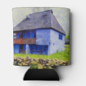青い家絵画 缶クーラー (裏面)