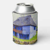 青い家絵画 缶クーラー (缶裏面)