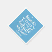 青い寒い外のベイビーシャワー/スプリンクル スタンダードカクテルナプキン (角)