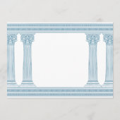 青い寺院のギリシャ風誕生日パーティーの招待状 招待状 (裏面)