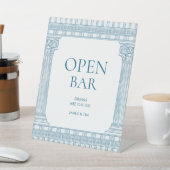 青い寺院をテーマにした、トーガパーティーのオープンバー飲料ステーション 台座サイン (インサイチュ)