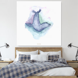 青い封印の水彩画 キャンバスプリント