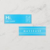 青い専門のモダンな小型名刺 スキニー名刺 (正面/裏面)