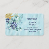 青い小さい実と金色の葉の青いホイルくじ エンクロージャーカード (正面)